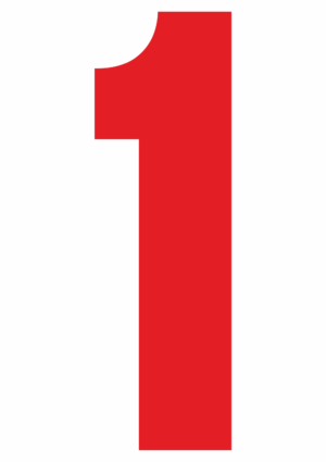 Čísla a písmena - Řezané číslo na samolepicí fólii PVC: 1 (Červená)
