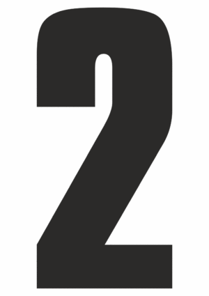 Čísla a písmena - Řezané číslo na samolepicí fólii PVC: 2 (Černá)