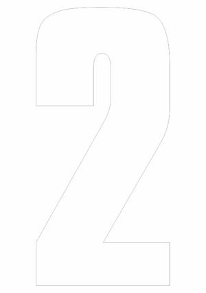 Čísla a písmena - Řezané číslo na samolepicí fólii PVC: 2 (Bílá)