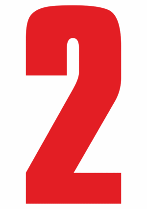 Čísla a písmena - Řezané číslo na samolepicí fólii PVC: 2 (Červená)