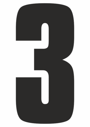 Čísla a písmena - Řezané číslo na samolepicí fólii PVC: 3 (Černá)
