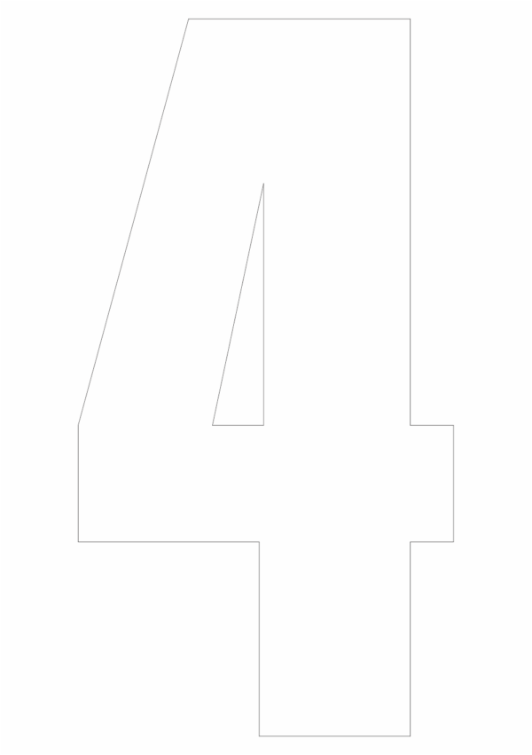 Čísla a písmena - Řezané číslo na samolepicí fólii PVC: 4 (Bílá)