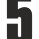Čísla a písmena - Řezané číslo na samolepicí fólii PVC: 5 (Černá)