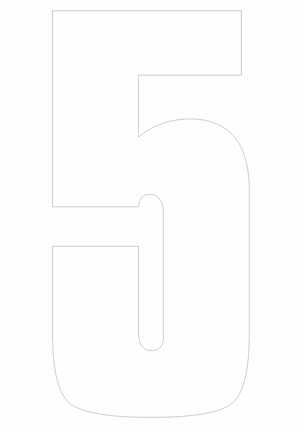 Čísla a písmena - Řezané číslo na samolepicí fólii PVC: 5 (Bílá)
