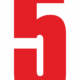 Čísla a písmena - Řezané číslo na samolepicí fólii PVC: 5 (Červená)