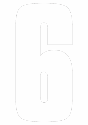 Čísla a písmena - Řezané číslo na samolepicí fólii PVC: 6 (Bílá)