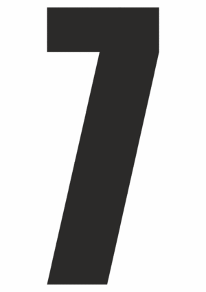 Čísla a písmena - Řezané číslo na samolepicí fólii PVC: 7 (Černá)