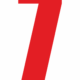 Čísla a písmena - Řezané číslo na samolepicí fólii PVC: 7 (Červená)