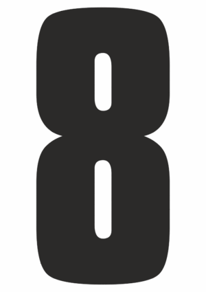 Čísla a písmena - Řezané číslo na samolepicí fólii PVC: 8 (Černá)