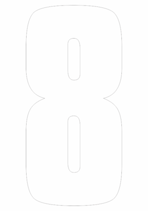 Čísla a písmena - Řezané číslo na samolepicí fólii PVC: 8 (Bílá)