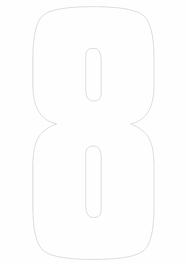 Čísla a písmena - Řezané číslo na samolepicí fólii PVC: 8 (Bílá)