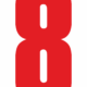 Čísla a písmena - Řezané číslo na samolepicí fólii PVC: 8 (Červená)
