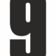 Čísla a písmena - Řezané číslo na samolepicí fólii PVC: 9 (Černá)