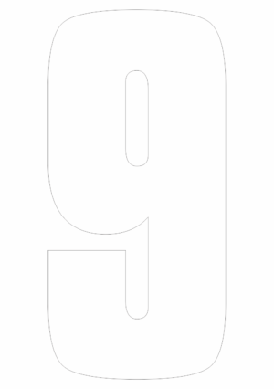 Čísla a písmena - Řezané číslo na samolepicí fólii PVC: 9 (Bílá)