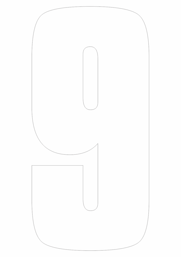 Čísla a písmena - Řezané číslo na samolepicí fólii PVC: 9 (Bílá)