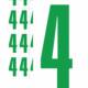 Čísla a písmena - Číslo na samolepicí fólii PVC s bílým podkladem: 4 (Zelená)