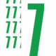 Čísla a písmena - Číslo na samolepicí fólii PVC s bílým podkladem: 7 (Zelená)
