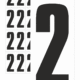Čísla a písmena - Číslo na samolepicí fólii PVC s bílým podkladem: 2 (Černá)