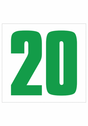 Čísla a písmena - Víceciferná čísla na samolepicí fólii PVC: Dvojciferná čísla (Zelená)