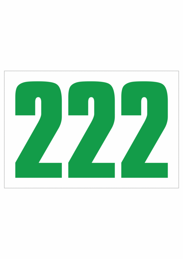 Čísla a písmena - Víceciferná čísla na samolepicí fólii PVC: Trojciferná čísla (Zelená)