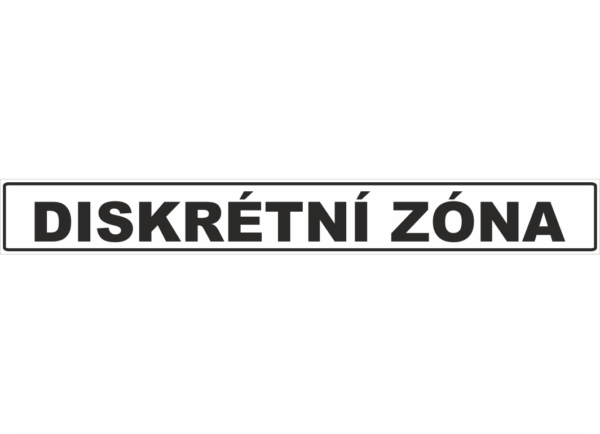 Podlahový nápis Diskrétní zóna černý