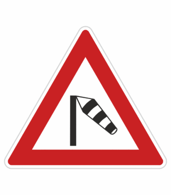 Dopravní značky plechové - Výstražné: Boční vítr (A16)