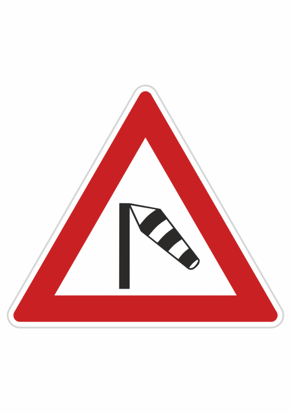 Dopravní značky plechové - Výstražné: Boční vítr (A16)