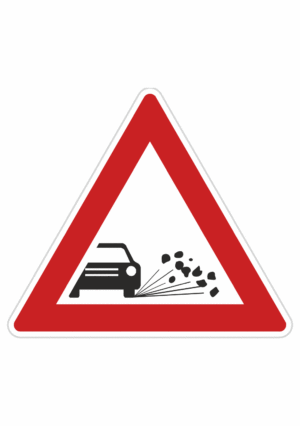 Dopravní značky plechové - Výstražné: Odlétávající štěrk (A17)