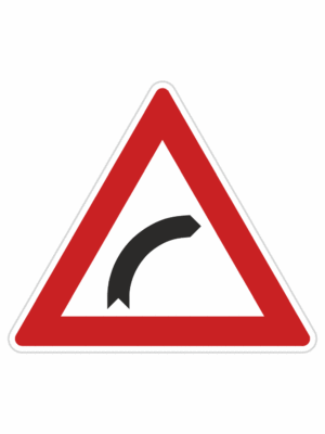 Dopravní značky plechové - Výstražné: Zatáčka vpravo (A1a)