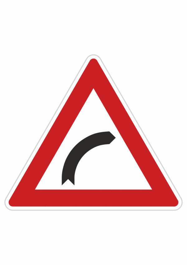 Dopravní značky plechové - Výstražné: Zatáčka vpravo (A1a)