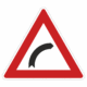Dopravní značky plechové - Výstražné: Zatáčka vpravo (A1a)