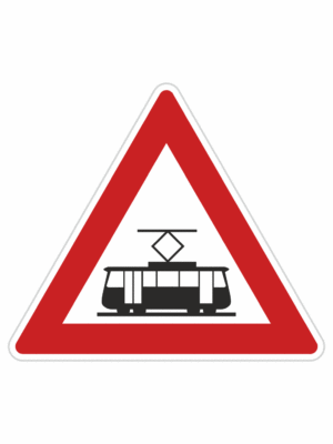 Dopravní značky plechové - Výstražné: Tramvaj (A25)