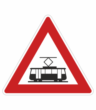 Dopravní značky plechové - Výstražné: Tramvaj (A25)