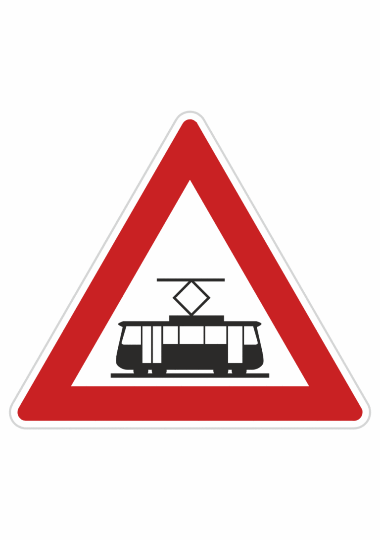 Dopravní značky plechové - Výstražné: Tramvaj (A25)