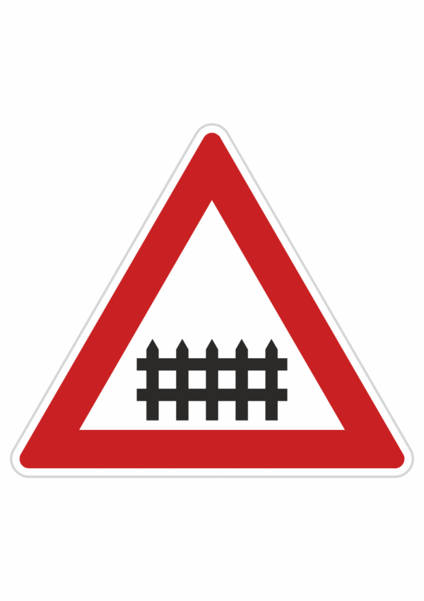 Dopravní značky plechové - Výstražné: Železniční přejezd se závorami (A29)