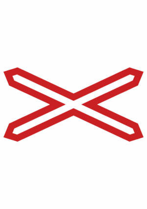 Dopravní značky plechové - Výstražné: Výstražný kříž pro železniční přejezd jednokolejný (A32a)