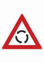 Dopravní značky plechové - Výstražné: Pozor, kruhový objezd (A4)