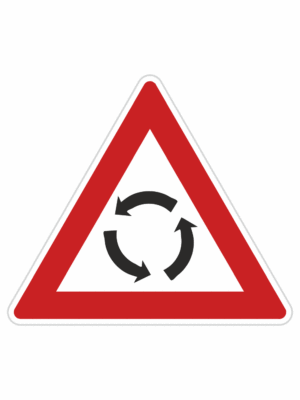 Dopravní značky plechové - Výstražné: Pozor, kruhový objezd (A4)
