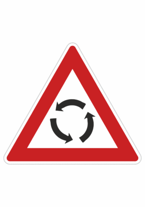 Dopravní značky plechové - Výstražné: Pozor, kruhový objezd (A4)