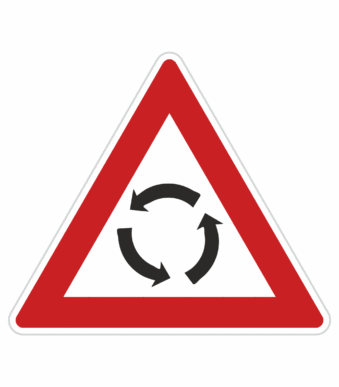Dopravní značky plechové - Výstražné: Pozor, kruhový objezd (A4)