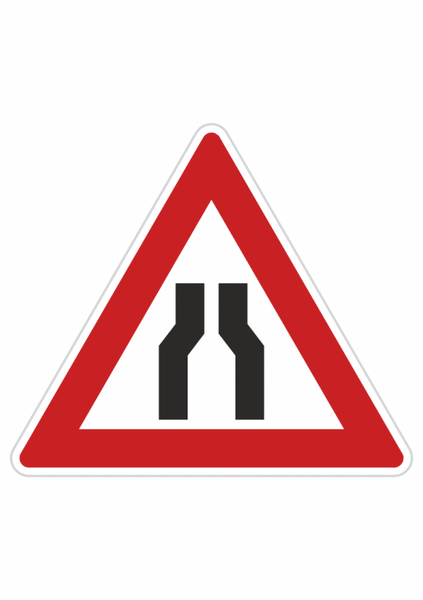 Dopravní značky plechové - Výstražné: Zúžena vozovka, Z obou stran (A6a)