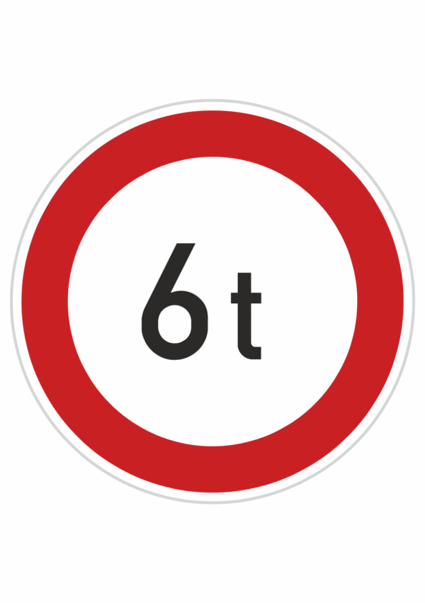Dopravní značky plechové - Zákazové: Zákaz vjezdu vozidel, jejichž hmotnost přesahuje vyznačenou mez (B13)
