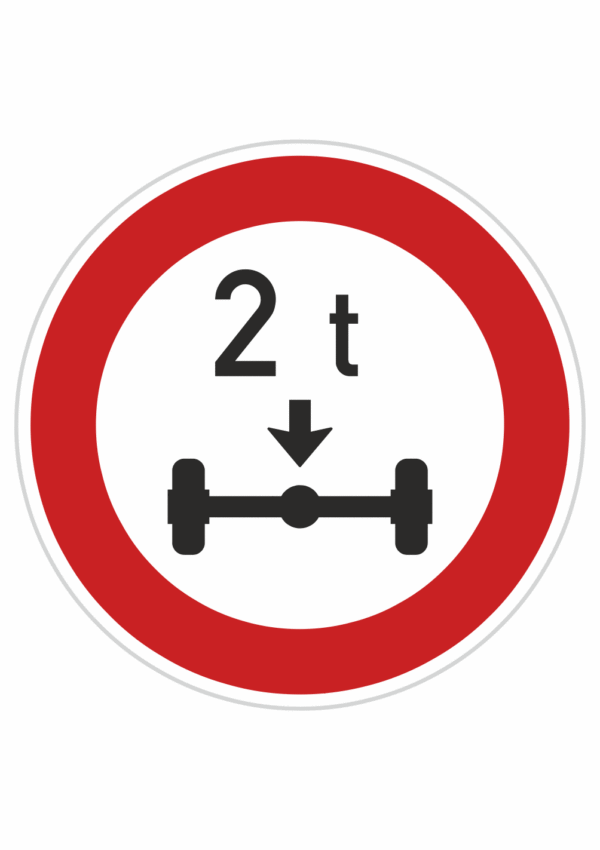 Dopravní značky plechové - Zákazové: Zákaz vjezdu vozidel, jejichž okamžitá hmotnost připadající na nápravu přesahuje vyznačenou mez (B14)