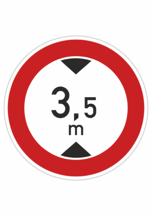 Dopravní značky plechové - Zákazové: Zákaz vjezdu vozidel, jejichž výška přesahuje vyznačenou mez (B16)