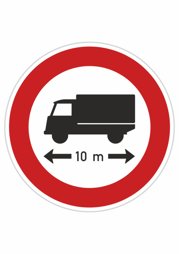 Dopravní značky plechové - Zákazové: Zákaz vjezdu vozidel nebo souprav vozidel, jejichž délka přesahuje vyznačenou mez (B17)