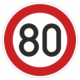 Dopravní značky plechové - Zákazové: Nejvyšší dovolená rychlost (B20a)