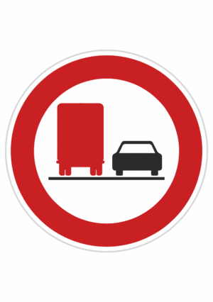 Dopravní značky plechové - Zákazové: Zákaz předjíždění pro nákladní automobily (B22a)