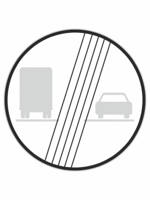 Dopravní značky plechové - Zákazové: Konec zákazu předjíždění pro nákladní automobily (B22b)
