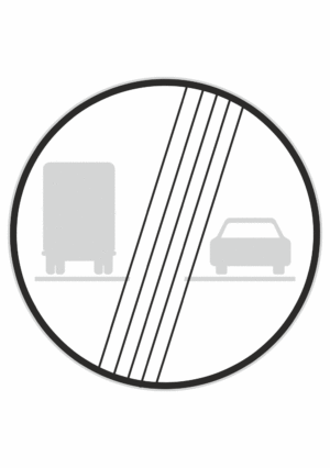 Dopravní značky plechové - Zákazové: Konec zákazu předjíždění pro nákladní automobily (B22b)