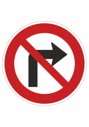 Dopravní značky plechové - Zákazové: Zákaz odbočování vpravo (B24a)